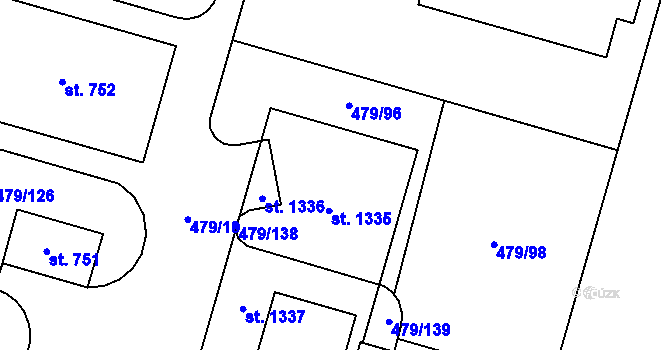 Parcela st. 756 v KÚ Chválkovice, Katastrální mapa