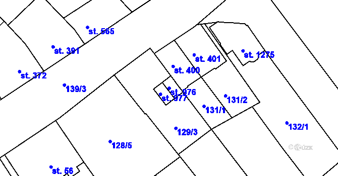 Parcela st. 976 v KÚ Chválkovice, Katastrální mapa