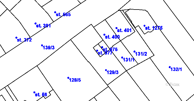 Parcela st. 977 v KÚ Chválkovice, Katastrální mapa