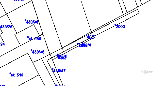 Parcela st. 40/4 v KÚ Chválkovice, Katastrální mapa