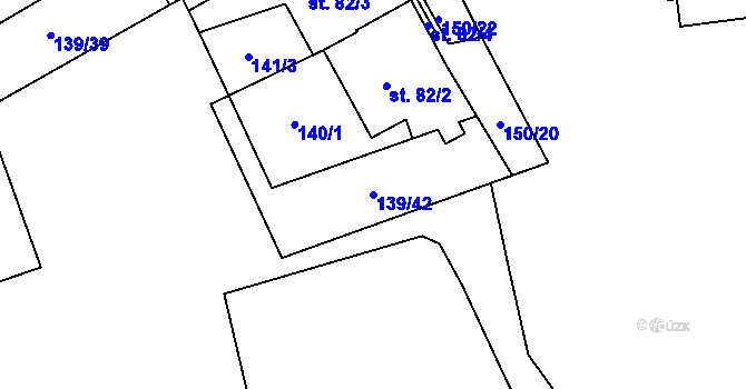 Parcela st. 139/42 v KÚ Chválkovice, Katastrální mapa