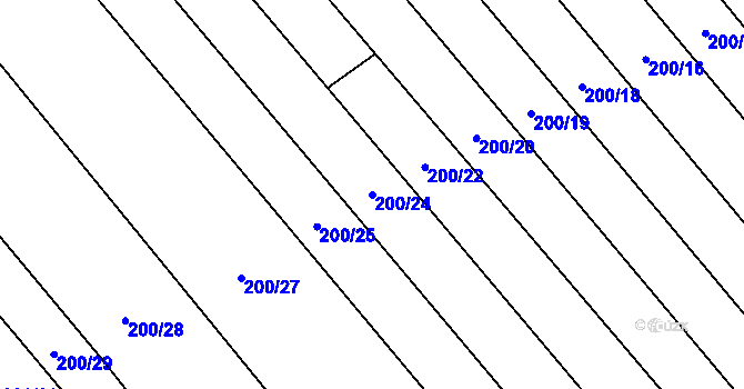 Parcela st. 200/24 v KÚ Chválkovice, Katastrální mapa