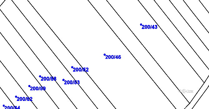 Parcela st. 200/46 v KÚ Chválkovice, Katastrální mapa