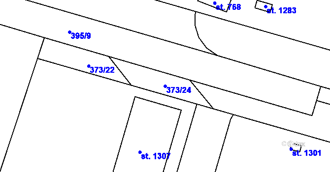 Parcela st. 373/24 v KÚ Chválkovice, Katastrální mapa