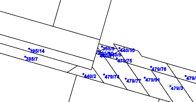 Parcela st. 395/10 v KÚ Chválkovice, Katastrální mapa