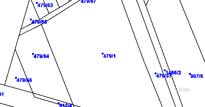Parcela st. 479/1 v KÚ Chválkovice, Katastrální mapa