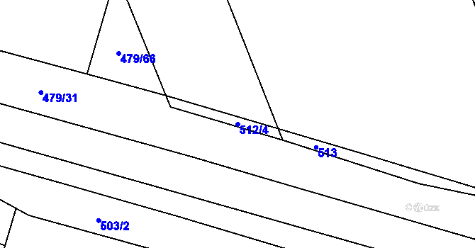 Parcela st. 512/4 v KÚ Chválkovice, Katastrální mapa