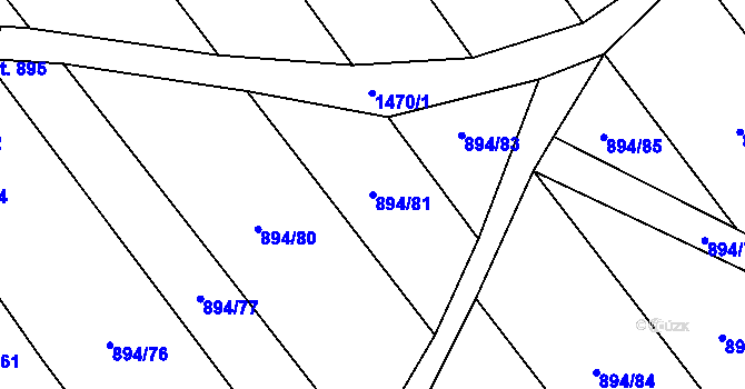 Parcela st. 894/81 v KÚ Chválkovice, Katastrální mapa