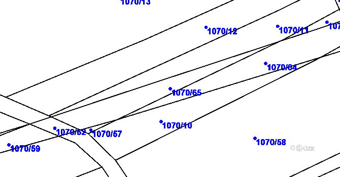Parcela st. 1070/65 v KÚ Chválkovice, Katastrální mapa