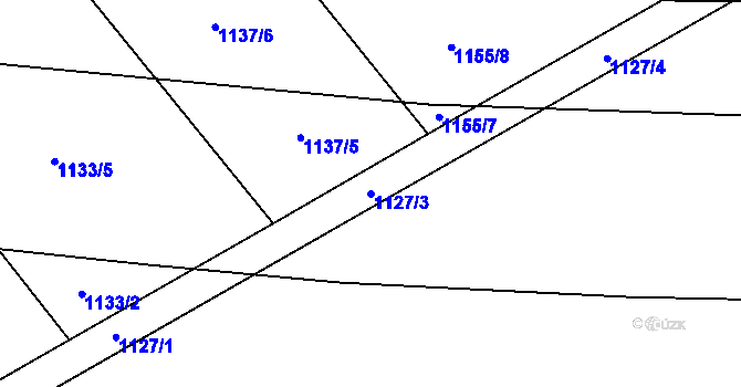 Parcela st. 1127/3 v KÚ Chválkovice, Katastrální mapa