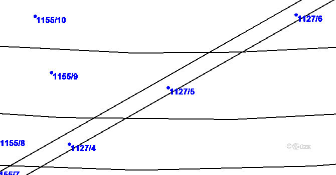 Parcela st. 1127/5 v KÚ Chválkovice, Katastrální mapa