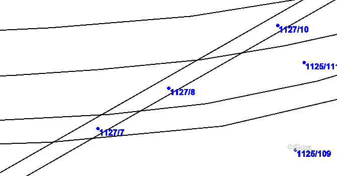 Parcela st. 1127/8 v KÚ Chválkovice, Katastrální mapa