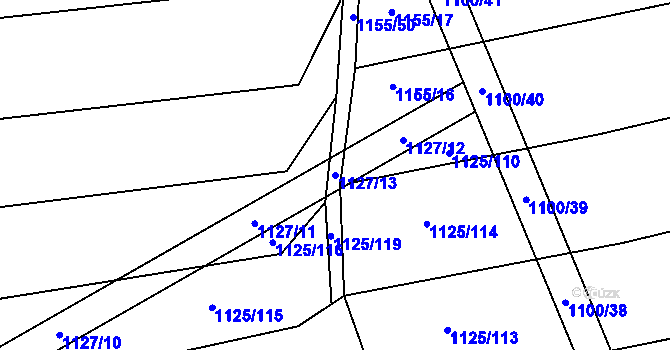 Parcela st. 1127/13 v KÚ Chválkovice, Katastrální mapa