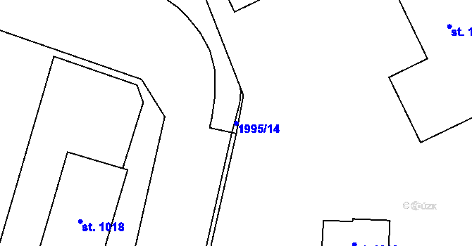 Parcela st. 1995/14 v KÚ Chválkovice, Katastrální mapa
