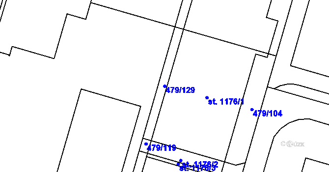 Parcela st. 479/129 v KÚ Chválkovice, Katastrální mapa