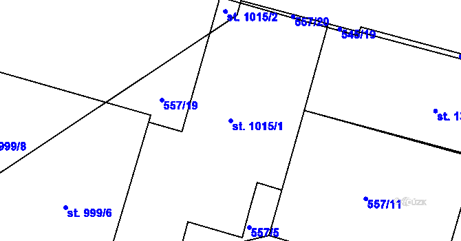 Parcela st. 1015/1 v KÚ Chválkovice, Katastrální mapa