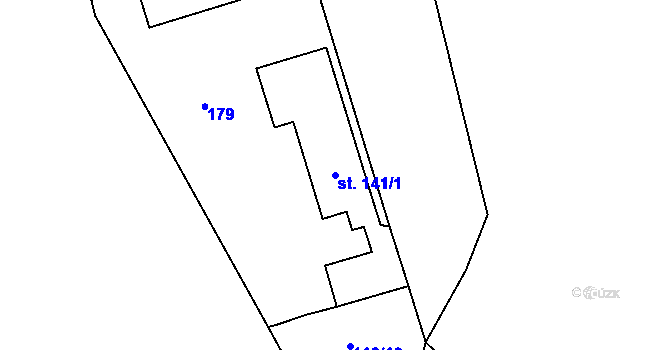 Parcela st. 141/1 v KÚ Pavlovičky, Katastrální mapa