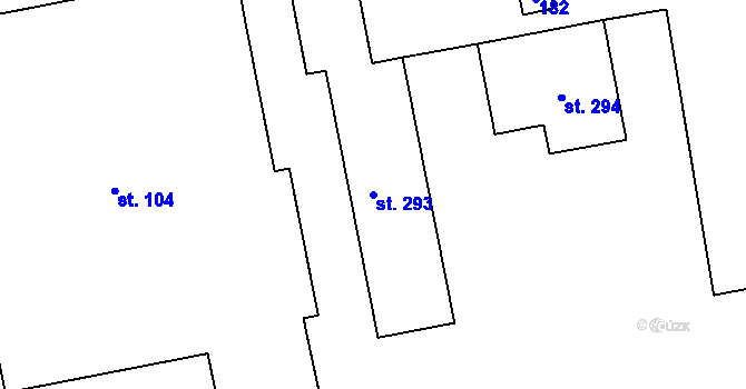 Parcela st. 293 v KÚ Pavlovičky, Katastrální mapa