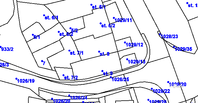 Parcela st. 8 v KÚ Řepčín, Katastrální mapa