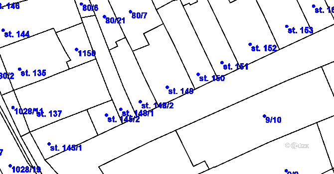Parcela st. 149 v KÚ Řepčín, Katastrální mapa