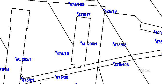 Parcela st. 295/1 v KÚ Řepčín, Katastrální mapa