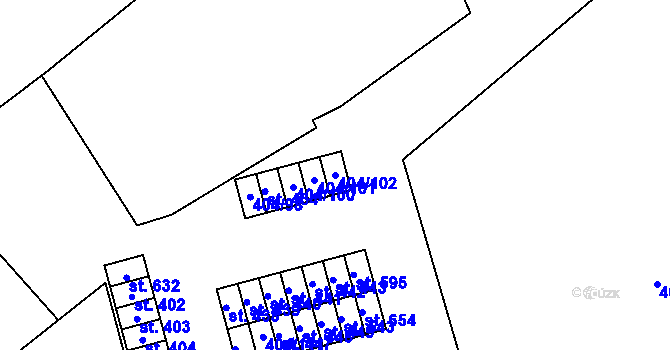 Parcela st. 404/102 v KÚ Řepčín, Katastrální mapa