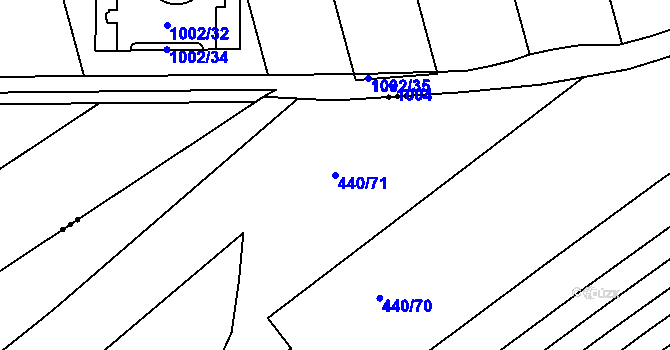 Parcela st. 440/71 v KÚ Řepčín, Katastrální mapa