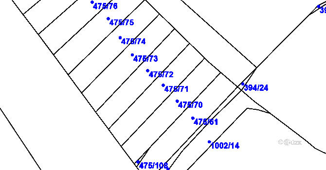 Parcela st. 475/71 v KÚ Řepčín, Katastrální mapa