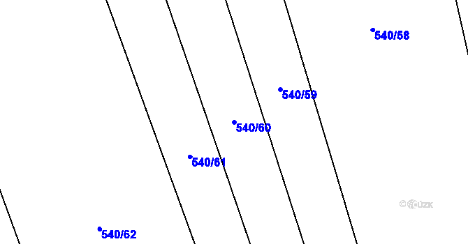 Parcela st. 540/60 v KÚ Řepčín, Katastrální mapa