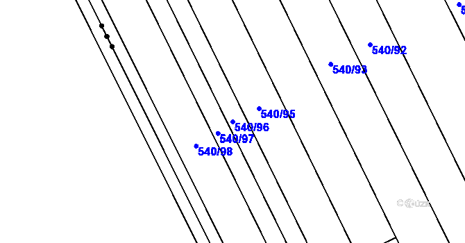 Parcela st. 540/96 v KÚ Řepčín, Katastrální mapa