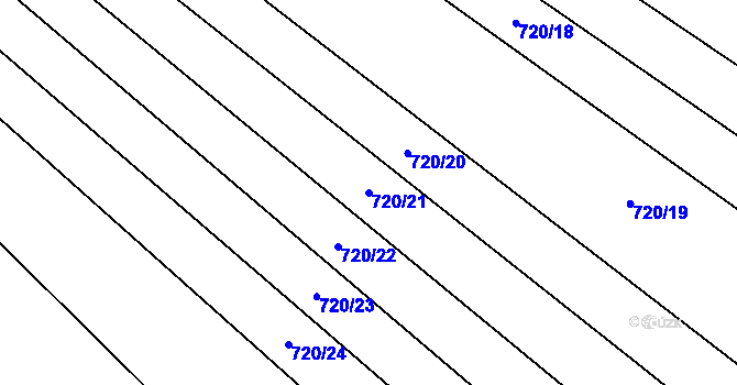 Parcela st. 720/21 v KÚ Řepčín, Katastrální mapa