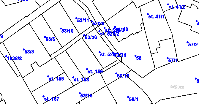 Parcela st. 529/1 v KÚ Řepčín, Katastrální mapa
