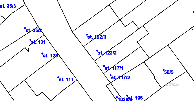 Parcela st. 122/2 v KÚ Řepčín, Katastrální mapa