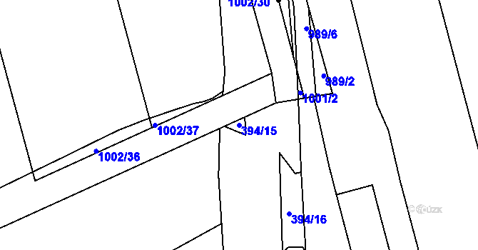 Parcela st. 394/15 v KÚ Řepčín, Katastrální mapa