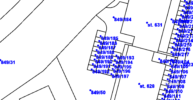 Parcela st. 849/188 v KÚ Řepčín, Katastrální mapa