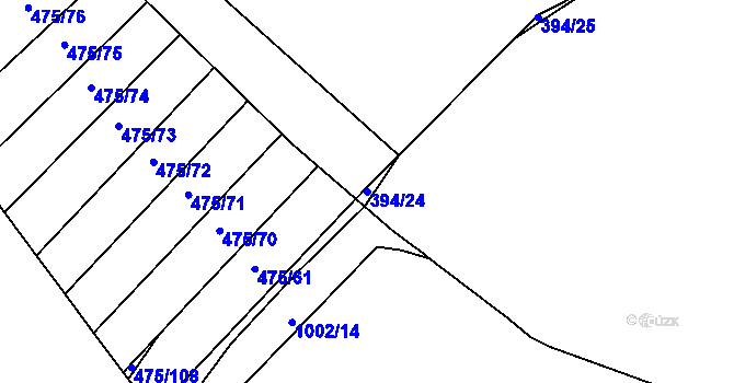 Parcela st. 394/24 v KÚ Řepčín, Katastrální mapa