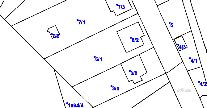 Parcela st. 6 v KÚ Olomučany, Katastrální mapa