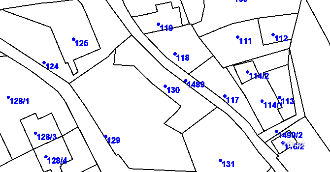 Parcela st. 130 v KÚ Olomučany, Katastrální mapa