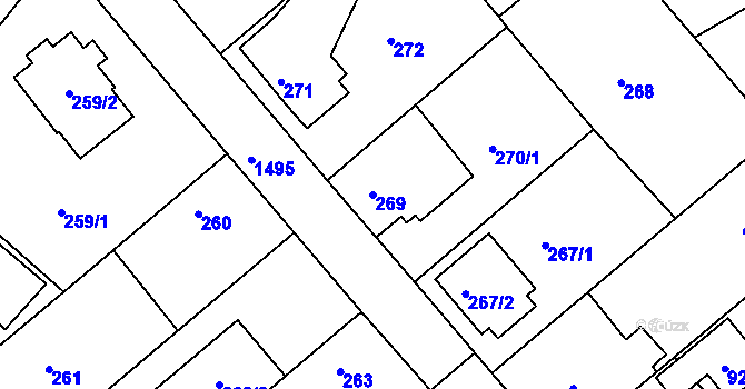 Parcela st. 269 v KÚ Olomučany, Katastrální mapa