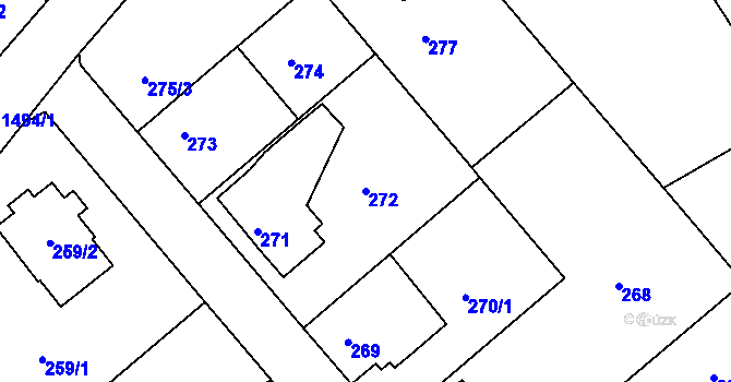 Parcela st. 272 v KÚ Olomučany, Katastrální mapa