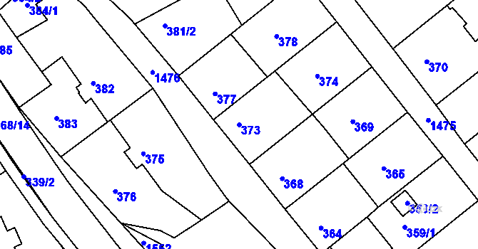 Parcela st. 373 v KÚ Olomučany, Katastrální mapa