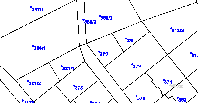 Parcela st. 379 v KÚ Olomučany, Katastrální mapa
