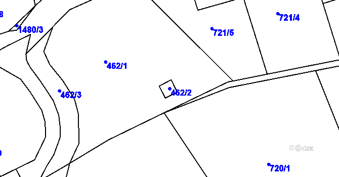 Parcela st. 462/2 v KÚ Olomučany, Katastrální mapa
