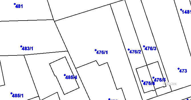 Parcela st. 476/1 v KÚ Olomučany, Katastrální mapa