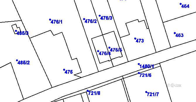 Parcela st. 476/4 v KÚ Olomučany, Katastrální mapa