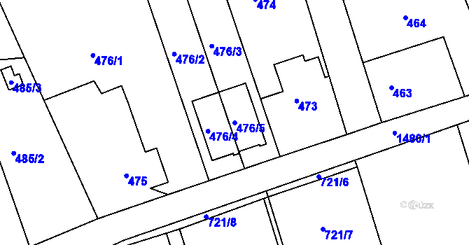 Parcela st. 476/5 v KÚ Olomučany, Katastrální mapa