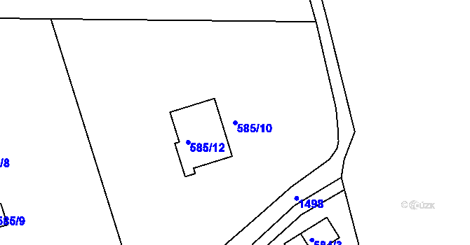 Parcela st. 585/10 v KÚ Olomučany, Katastrální mapa