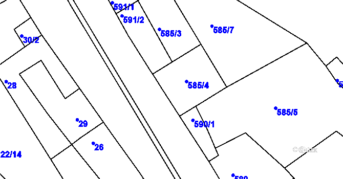 Parcela st. 590/2 v KÚ Olomučany, Katastrální mapa