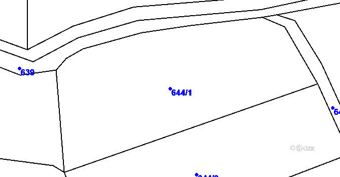 Parcela st. 644/1 v KÚ Olomučany, Katastrální mapa