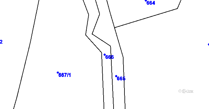 Parcela st. 666 v KÚ Olomučany, Katastrální mapa